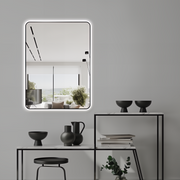 Curva Rectangle Matte Black 600 x 800 Touchless LED Mirror  - Three Light Temperatures - Acqua Bathrooms