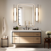 Curva Rectangle Matte Black 600 x 800 Touchless LED Mirror  - Three Light Temperatures - Acqua Bathrooms