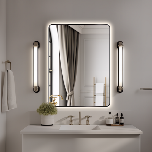 Curva Rectangle Matte Black 700 x 900 Touchless LED Mirror  - Three Light Temperatures - Acqua Bathrooms