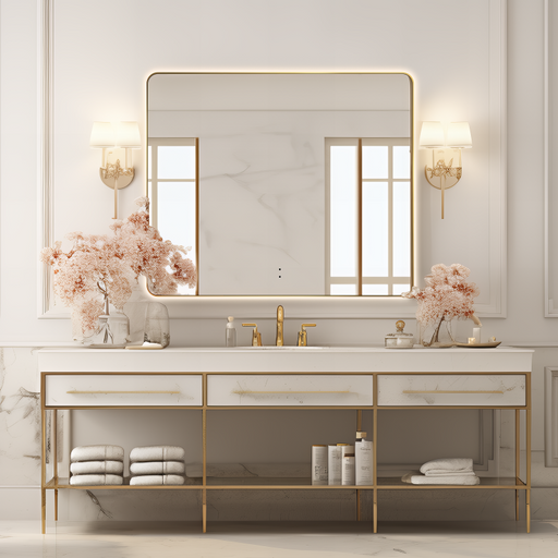 Curva Rectangle Brushed Gold 900 x 750 Touchless LED Mirror  - Three Light Temperatures - Acqua Bathrooms