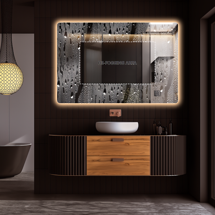 Curva Rectangle 1200 x 800 Touchless LED Mirror  - Three Light Temperatures - Acqua Bathrooms