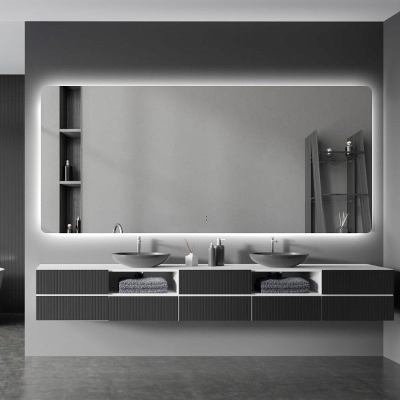 Indulge | Curva Rectangle 1800 x 800 Touchless LED Mirror  - Three Light Temperatures - Acqua Bathrooms