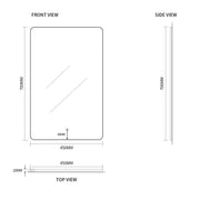 Indulge | Curva Rectangle 450 x 700 Touchless LED Mirror  - Three Light Temperatures - Acqua Bathrooms