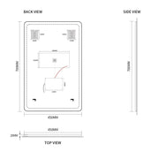 Indulge | Curva Rectangle 450 x 700 Touchless LED Mirror  - Three Light Temperatures - Acqua Bathrooms