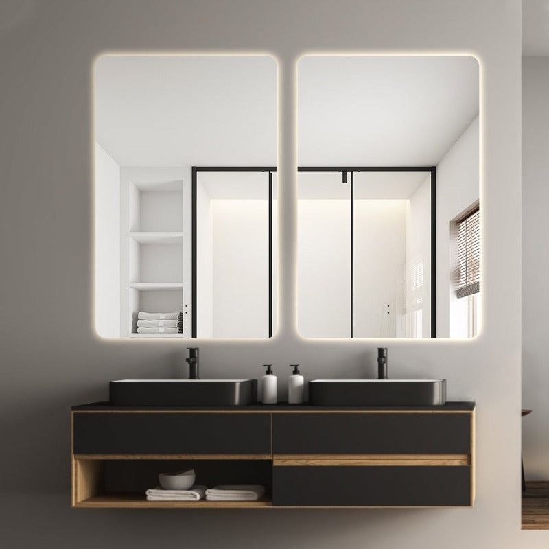 Indulge | Curva Rectangle 450 x 700 Touchless LED Mirror  - Three Light Temperatures - Acqua Bathrooms