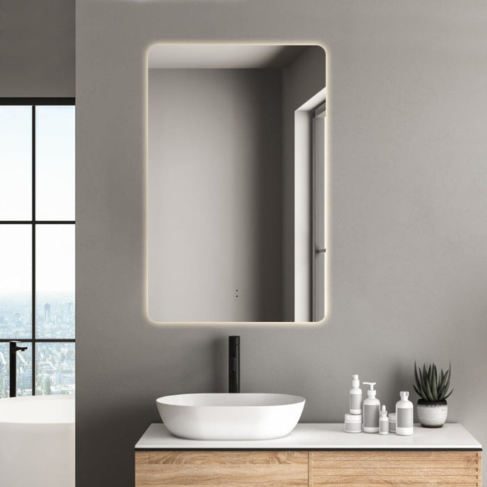 Indulge | Curva Rectangle 450 x 700 Touchless LED Mirror  - Three Light Temperatures - Acqua Bathrooms