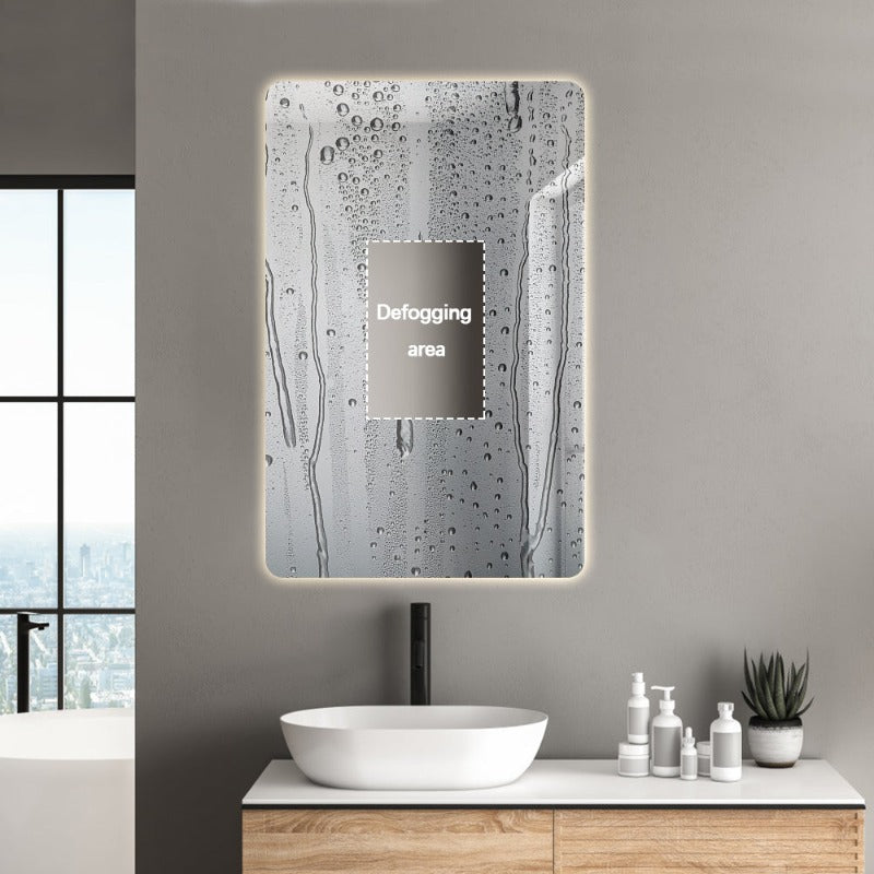 Indulge | Curva Rectangle 450 x 700 Touchless LED Mirror  - Three Light Temperatures - Acqua Bathrooms