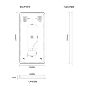 Indulge | Curva Rectangle 600 x 1200 Touchless LED Mirror  - Three Light Temperatures - Acqua Bathrooms