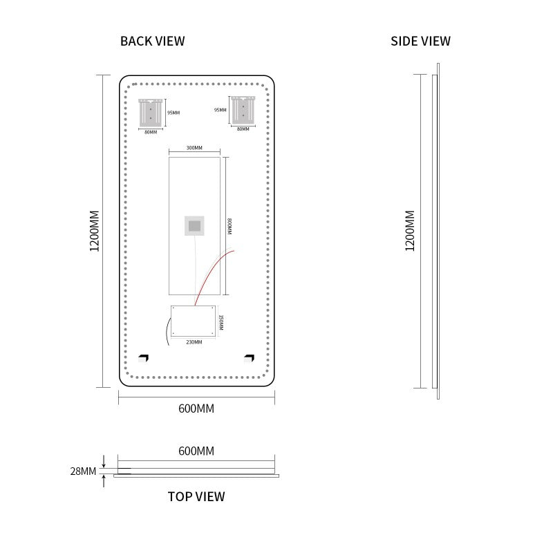 Indulge | Curva Rectangle 600 x 1200 Touchless LED Mirror  - Three Light Temperatures - Acqua Bathrooms