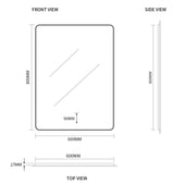 Indulge | Curva Rectangle 600 x 800 Touchless LED Mirror  - Three Light Temperatures - Acqua Bathrooms