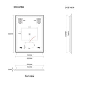 Indulge | Curva Rectangle Matte Black 600 x 800 Touchless LED Mirror  - Three Light Temperatures - Acqua Bathrooms