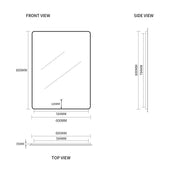 Indulge | Curva Rectangle Brushed Gold 600 x 800 Touchless LED Mirror  - Three Light Temperatures - Acqua Bathrooms