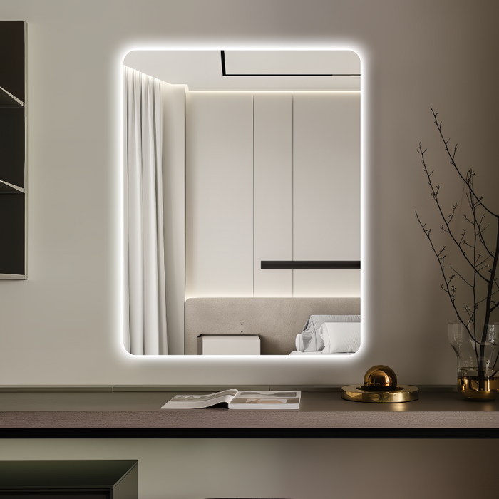 Curva Rectangle 700 x 900 Touchless LED Mirror  - Three Light Temperatures - Acqua Bathrooms