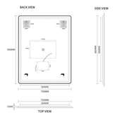 Indulge | Curva Rectangle Brushed Gold 700 x 900 Touchless LED Mirror  - Three Light Temperatures - Acqua Bathrooms