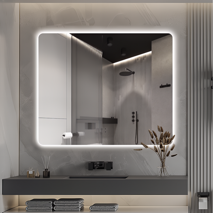 Curva Rectangle 900 x 750 Touchless LED Mirror  - Three Light Temperatures - Acqua Bathrooms