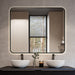 Indulge | Curva Rectangle Matte Black 900 x 750 Touchless LED Mirror  - Three Light Temperatures - Acqua Bathrooms