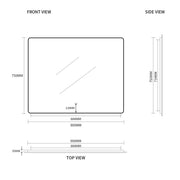 Indulge | Curva Rectangle Brushed Gold 900 x 750 Touchless LED Mirror  - Three Light Temperatures - Acqua Bathrooms