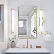 Curva Square 500 x 900 Brushed Gold Framed Mirror - Acqua Bathrooms