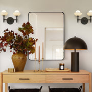 Curva Square 600 x 800 Matte Black Framed Mirror - Acqua Bathrooms