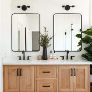 Curva Square 600 x 800 Matte Black Framed Mirror - Acqua Bathrooms