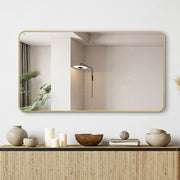 Curva Square 500 x 900 Brushed Gold Framed Mirror - Acqua Bathrooms