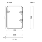 Indulge | Curva Square 600 x 800 Matte Black Framed Mirror - Acqua Bathrooms