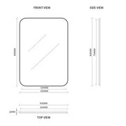 Indulge | Curva Square 600 x 800 Matte Black Framed Mirror - Acqua Bathrooms