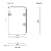Indulge | Curva Square 700 x 900 Matte Black Framed Mirror - Acqua Bathrooms