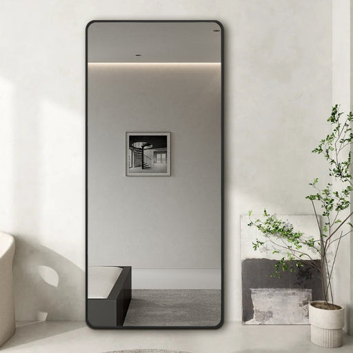 Indulge | Curva 800 x 1800mm Freestanding Matte Black Framed Mirror - Acqua Bathrooms