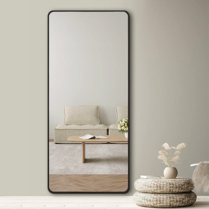 Indulge | Curva 800 x 1800mm Freestanding Matte Black Framed Mirror - Acqua Bathrooms