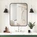 Indulge | Curva Square 700 x 900 Matte Black Framed Mirror - Acqua Bathrooms
