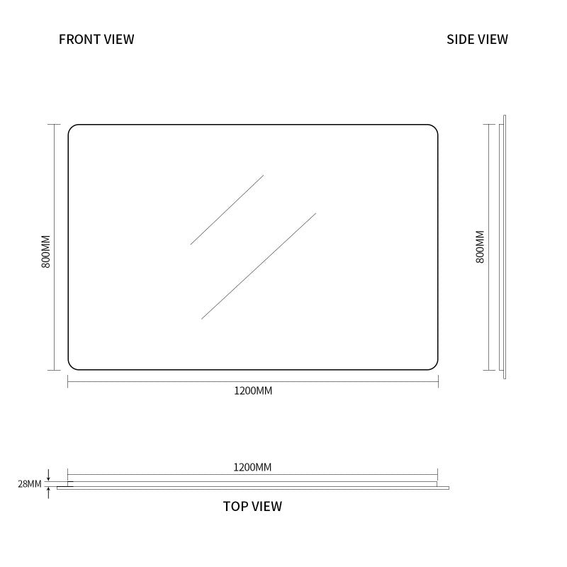 Indulge | Curva 1200 x 800 Edge Mirror - Acqua Bathrooms