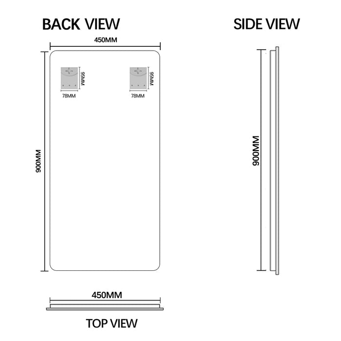 Curva 450 x 900 Polished Edge Mirror
