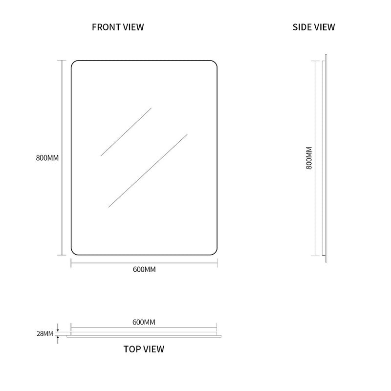 Indulge | Curva 600 x 800 Polished Edge Mirror - Acqua Bathrooms