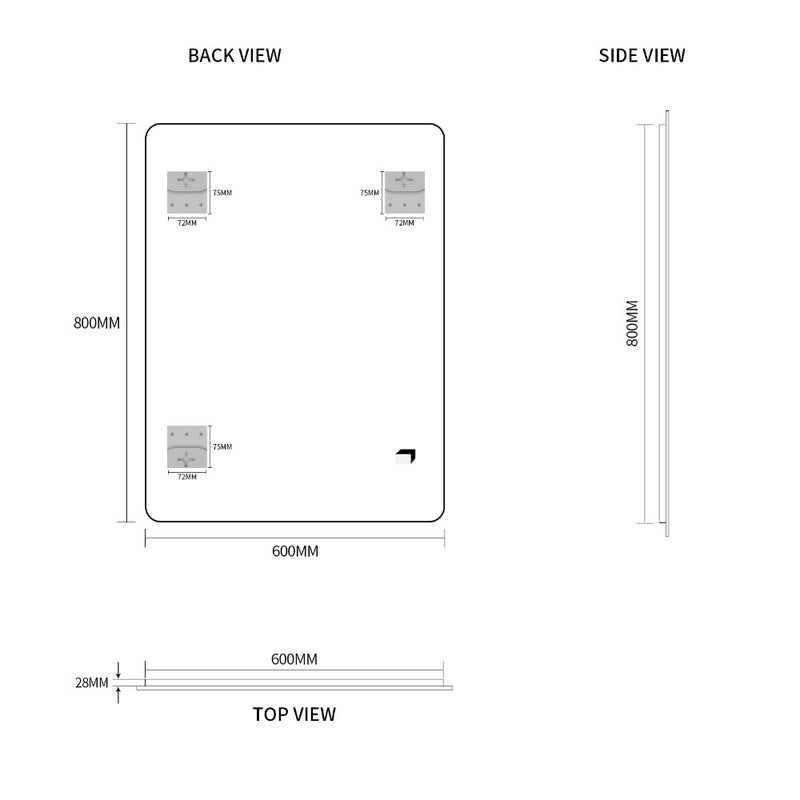 Indulge | Curva 600 x 800 Polished Edge Mirror - Acqua Bathrooms