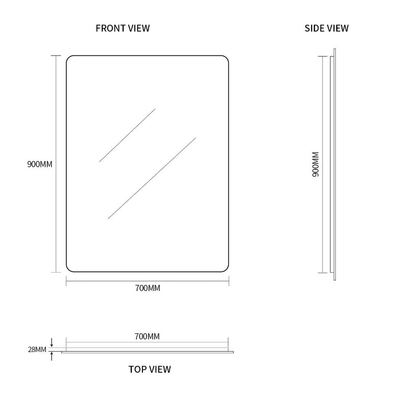 Indulge | Curva 700 x 900 Polished Edge Mirror - Acqua Bathrooms