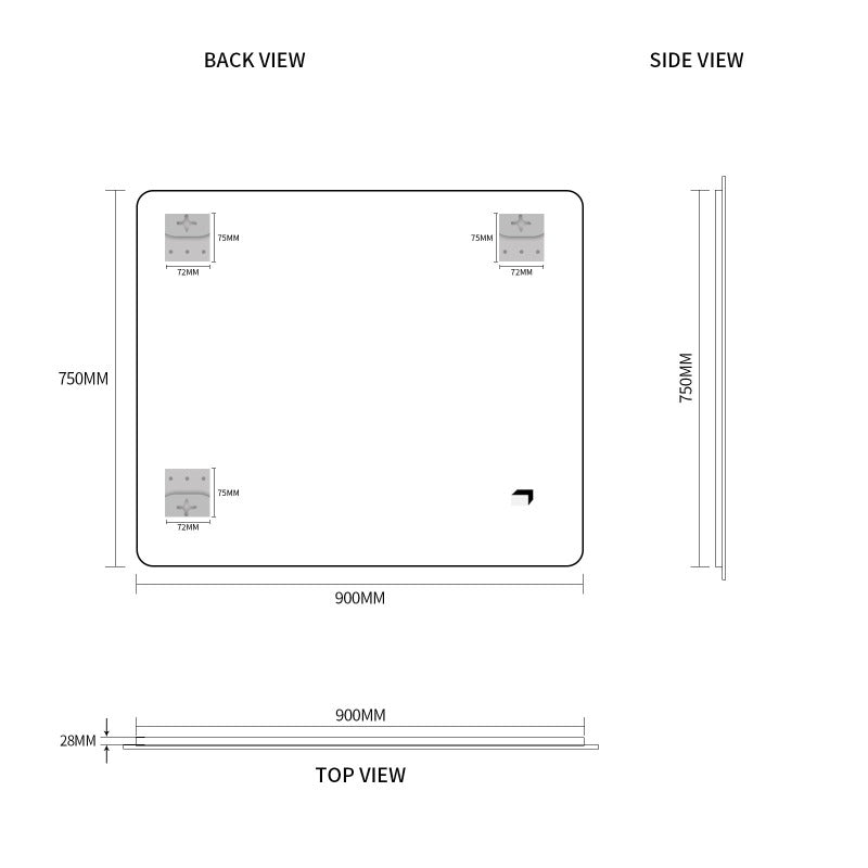 Indulge | Curva 900 x 750 Polished Edge Mirror - Acqua Bathrooms