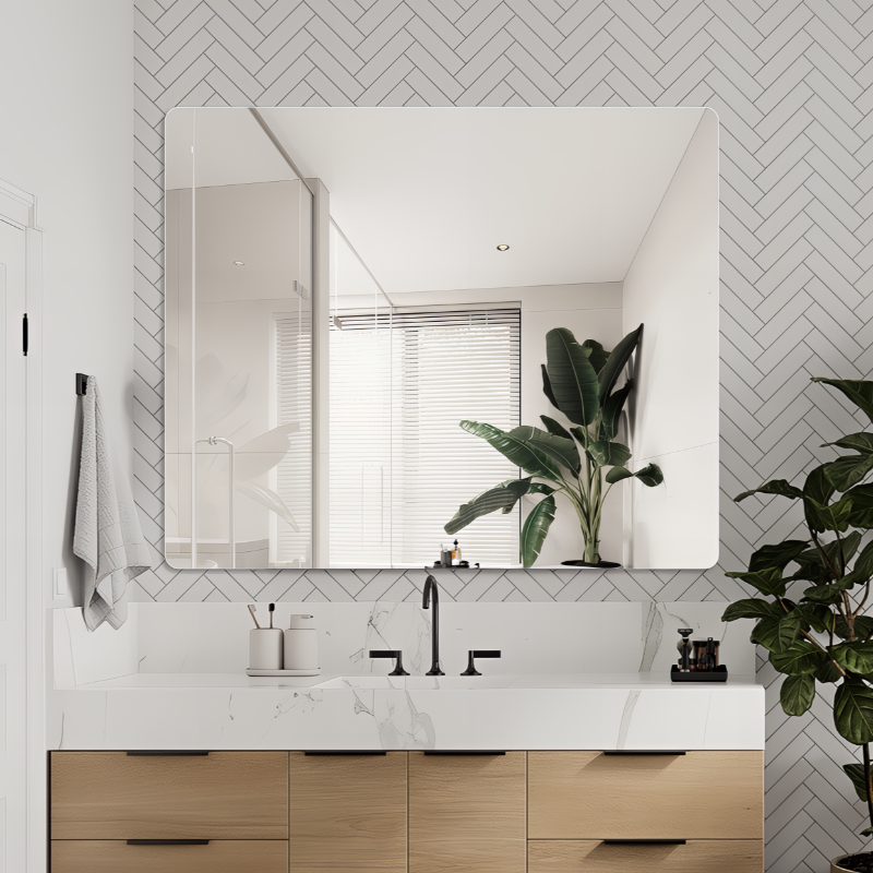 Curva 900 x 750 Polished Edge Mirror - Acqua Bathrooms
