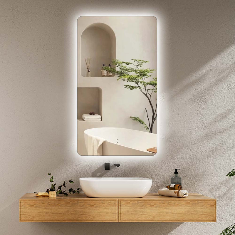 Indulge | Curva Rectangle 600 x 800 Touchless LED Mirror  - Three Light Temperatures - Acqua Bathrooms