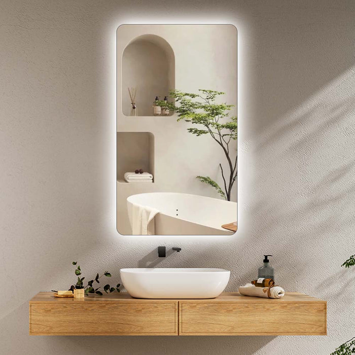 Indulge | Curva Rectangle 700 x 900 Touchless LED Mirror  - Three Light Temperatures - Acqua Bathrooms