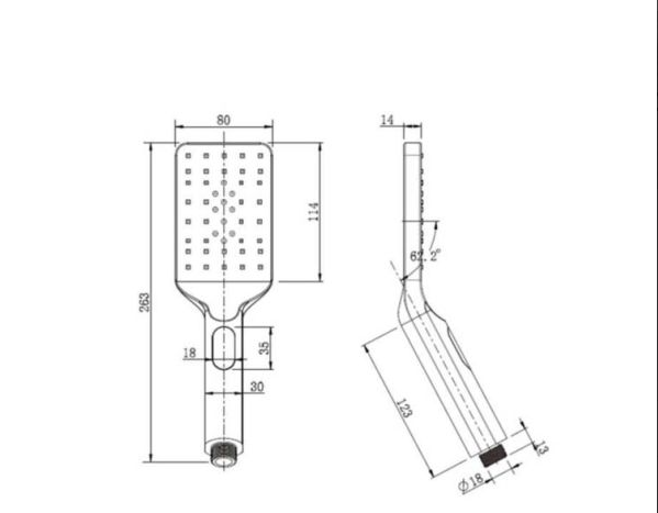 Square Hand Shower Electroplated Matt Black