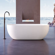 Catania Oval Egg 1300mm Matte White Designer Freestanding Bath Tub - Acqua Bathrooms