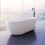 Catania Oval Egg 1300mm Matte White Designer Freestanding Bath Tub - Acqua Bathrooms