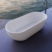 Catania Oval Egg 1300mm Matte White Designer Freestanding Bath Tub - Acqua Bathrooms