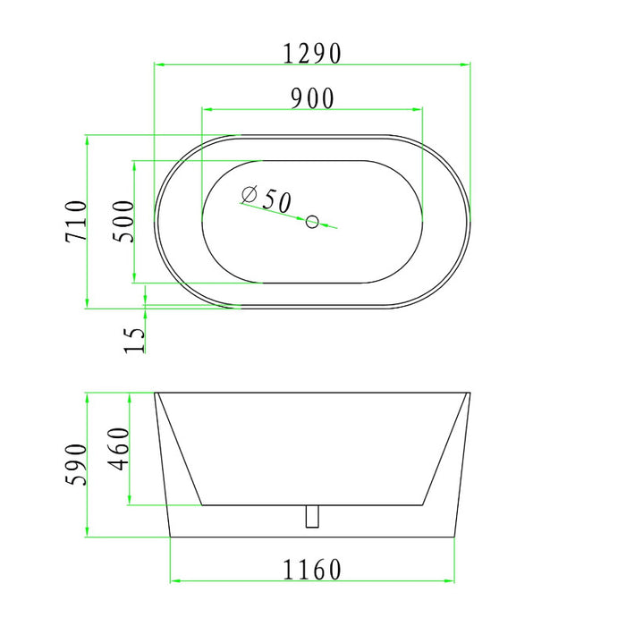 Cesena 1300 Round Freestanding Bath Tub - Acqua Bathrooms