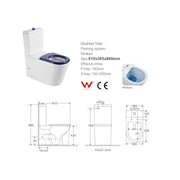 Cesena Care Rimless Care Toilet Suite - Blue Seat & Raised Button - Acqua Bathrooms