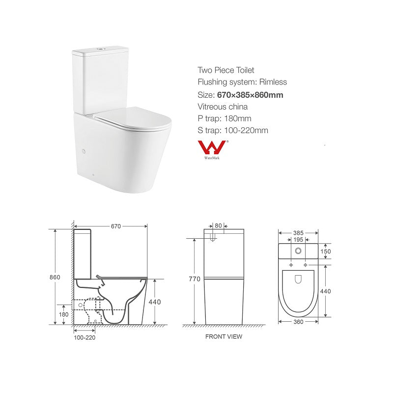 Cesena Matte Black Vortex Tornado Rimless Toilet Suite By Indulge® - Acqua Bathrooms