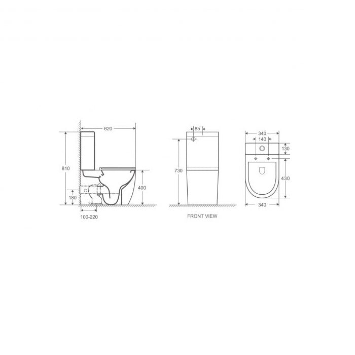 Cremona Vortex Short Projection Tornado Rimless Toilet Suite By Indulge® - Acqua Bathrooms