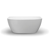 Delta 1700mm Matte White Back to Wall Oval Freestanding Bath Tub - Acqua Bathrooms