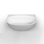 Delta 1700mm Matte White Back to Wall Oval Freestanding Bath Tub - Acqua Bathrooms